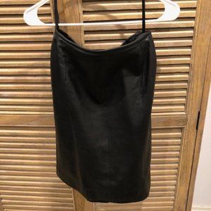 Ralph Lauren Black A-Line Leather Skirt Size 8